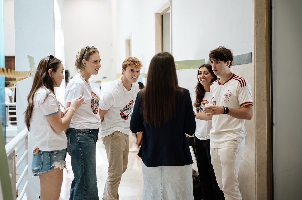 The Rally team explaining the project to a mentor